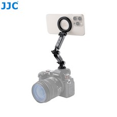 JJC MagSafe磁吸手機熱靴支架 多角度調整 適用相機與三腳架 監看側拍, 黑色, 1個