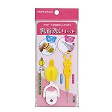 Akachan 阿卡將 抗菌專利標準奶嘴刷組, 黃色
