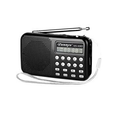 Dennys USB/SD/MP3/AM/FM 錄音喇叭收音機 MS-K065, 黑色