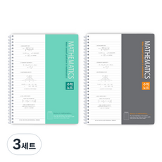 misoro 4000 PP 數學線圈筆記本 2181 2款, 薄荷綠, 灰色, 3套