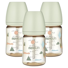 MOYUUM PPSU 雲朵款多合一兩用吸管奶瓶, 灰綠色, 170ml, 3個