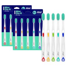 AKEI 生活雙重細軟毛薄荷炭牙刷組, 2套, 5入