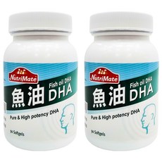 NutriMate 你滋美得 魚油DHA 軟膠囊, 90顆, 450mg, 2罐