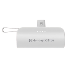 Monday X Blue 膠囊行動電源 4900mAh USB Lightning 79 x 48 x 27mm 97.8g, PB0004L, 白色 + 黑色