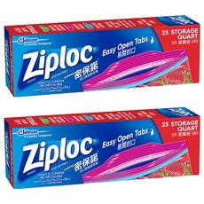 Ziploc 密保諾 密實袋 夾鏈袋 中(17.7 x 18.8cm) 25個 2盒