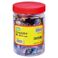 Life 徠福 彩色兩用票夾 413, 13mm, 288支, 1桶