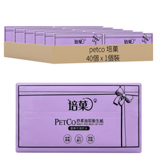 petco 培菓 舒柔抽取溶於水衛生紙 QQ芋圓紫 3層 100抽, 40個, 1個裝