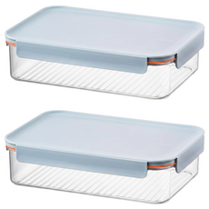 LocknLock Bisfree 模組化保鮮盒 Plus+ 長方形 2.1L, 2 個容器 + 2 個蓋子, 2個