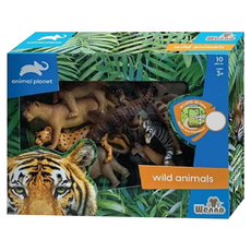 Wenno 動物星球 草原系列 10 件野生動物 3+ 歲 擴增實境, 1盒