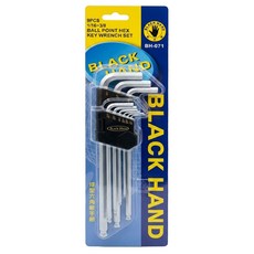 BLACK HAND 黑手牌 圓頭六角板手組 1/16~3/8 9支, 1組