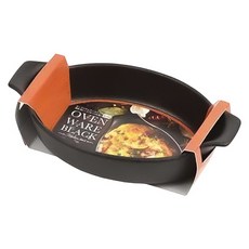 PEARL LIFE 珍珠金屬 Ovenware 系列 深型陶瓷橢圓盤 L-1909, 黑色, 1個
