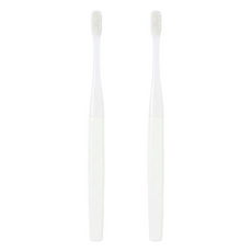 MUJI 無印良品 可替換刷頭的牙刷 一般刷頭 一般刷毛 白色, 2支, 1入