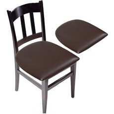 HANEE PU方形皮革椅套, 棕色, 2個