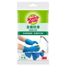 3M Scotch-Brite 百利 全面抗滑絨裡手套, 藍色, M, 1雙