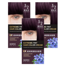 SOFEI 舒妃 EX. 藍錦葵護髮染髮霜, 5/2 葡紫棕, 3盒