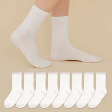 BASE ALPHA ESSENTIALS 女款標準顯瘦腳踝羅紋中筒襪 8雙