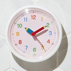 HC CLOCK 韓國製彩虹教育用靜音防水吸盤時鐘 12cm, 粉紅色