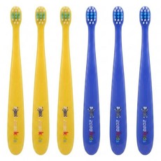 2080 KIDS 兒童牙刷, 黃色 + 紫色, 6支, 1組