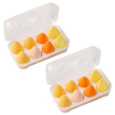 水滴型美妝蛋 8入組, 2套, 黃色