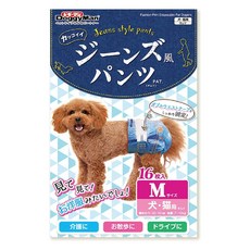 DoggyMan 多格漫 防側漏紙尿褲 犬貓用 牛仔藍, M(體圍30~50cm), 16片, 1包