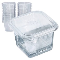 都市風方形透明容器 400ml, 50個, 1入