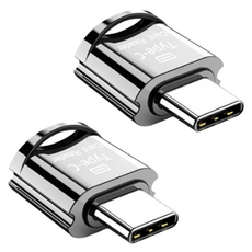 Starium Type-C Micro SD 讀卡機, 2個, 22mm, 銀色
