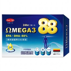 good Life 得意人生 Omega-3 88 魚油膠囊, 30顆, 500mg, 1盒