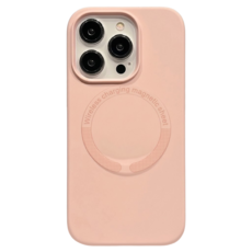 無品牌 智慧型手機 軟殼 手機殼 iPhone 14 Pro MagSafe 矽膠 馬卡龍 砂粉色