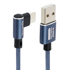 RONEVER TYPE-C L型鋁合金編織充電線, 1.2m, 藍色, 1條