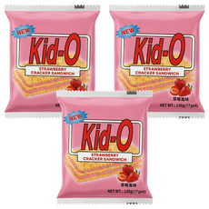 Kid-O 三明治餅乾 草莓風味, 136g, 3袋