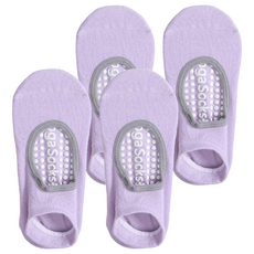 NNS 防滑瑜伽襪 圓頭露背款 淺紫 均碼 Set 2 精選棉質+PVC防滑粒