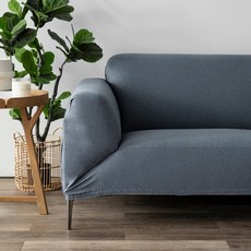 HOLA 和樂家居 耐磨耐抓防汙針織沙發套, 藍染藍, 1個