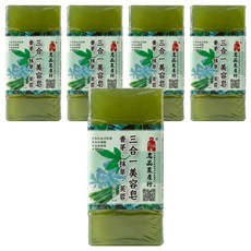 名品農產行 三合一精油美容皂 香茅 + 抹草 + 芙蓉 清涼型 5入, 1組, 500g