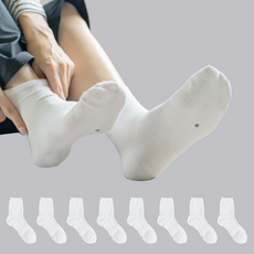 SOCKS FACTORY 女款不易破洞中筒襪 8雙