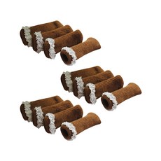 NekoLiving 荷葉邊椅腳套, 棕色, 12個