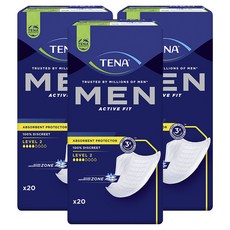 TENA 添寧 男性專用 Level 2 護墊型成人紙尿褲, 中型, 20入, 3個