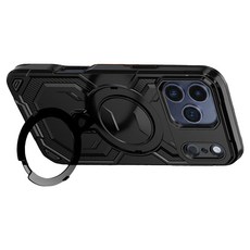 無品牌 智慧型手機 手機殼 iPhone 17 Pro Max 360度旋轉支架 磁吸 黑色