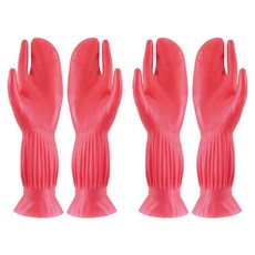Dunlop Home Products ET 手指造型橡膠手套, 全長33 x 手圍19cm, 紅色, 2雙