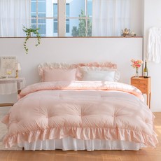yesbedding Deep sleep night系列 60支棉鋪棉被, 粉紅色