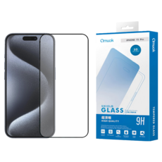amuok 艾默克 手機 玻璃 螢幕保護貼 iPhone 15 Pro 3D滿版 高清 9H鋼化 防指紋 透明 1片