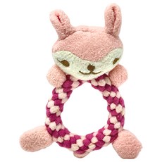 PetBest 卡通咬咬玩具系列 精緻車縫 趣味造型 適用於全犬種, 冏冏兔 粉色, 1個