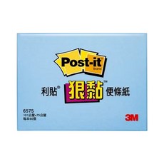 3M Post-it 利貼 狠黏 便條紙 657S-2, 藍色, 90張, 1本