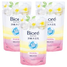 Biore 蜜妮 台灣公司貨 淨嫩沐浴乳 優雅山茶花香 淨亮保濕型 補充包, 700g, 3包