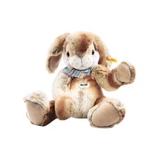 Steiff 德國金耳釦泰迪熊 黃標玩偶 Hoppi Dangling Rabbit, 35cm, 奶茶色, 1個