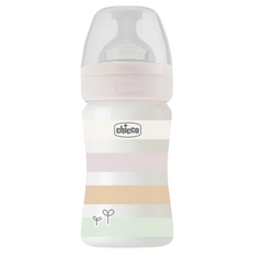 chicco 舒適哺乳 矽膠PP小奶瓶 小單孔 CNA286111, 粉色, 150ml, 1個