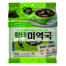 Pulmuone 圃美多 明太魚海帶湯沖泡塊 8gx5入 只要熱水就OK! 1分鐘OK!, 40g, 1袋