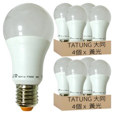 TATUNG 大同 LED節能燈泡 13W, 黃光, 8個