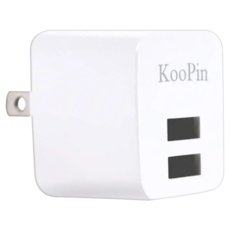 KooPin 智能2.4A雙孔充電器, 顏色隨機, 1個