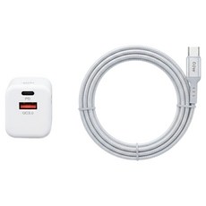 E-books B91 33W GaN氮化鎵 + 60W C to C 鋁製快充傳輸組 E-PCB262, 1m, 白色, 1組