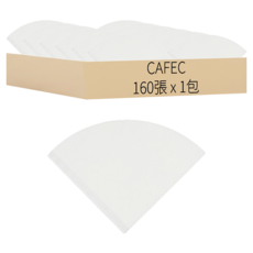CAFEC 4P錐形濾紙組合 4種 白色 1~2杯份, 160張, 1包